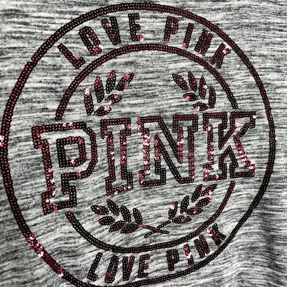 Victoria's Secret Pink Gray Sequin Full Zip Sweatshirt - Picture 6 of 8